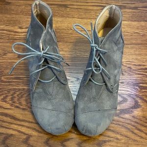 Gray Suede Booties